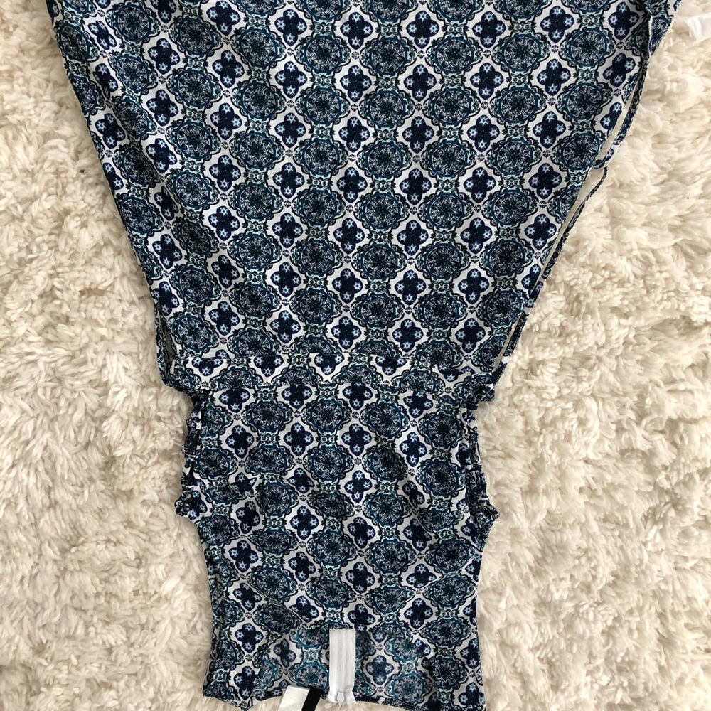 Paisley Print white and blue dress